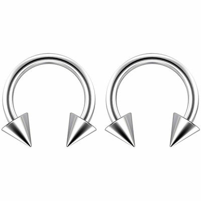 2 circular barbells horse shoe Eyebrow Belly Tragus Cartilage 16G 3mm cone
