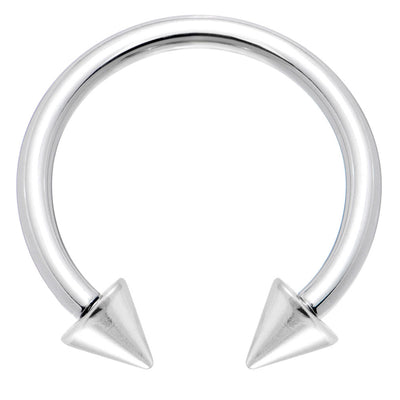 Lip Nipple Eyebrow Spike Beads Horseshoe 316L Surgical Steel Ring