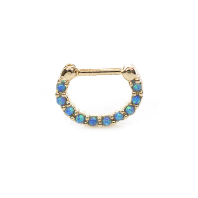 Septum Clicker Ring with multiple Opalite Gems 16g Cartilage Septum Tragus Rook