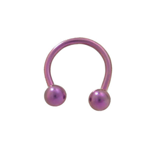 Pink 14G Titanium Horseshoe Circular Barbell with Ball Ends