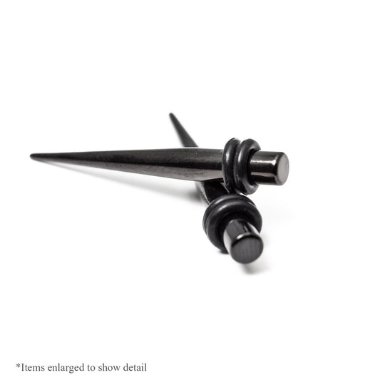 Black Anodized Surgical Steel Ear Tapers