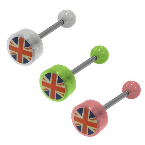 British Flag Logo Tongue Ring