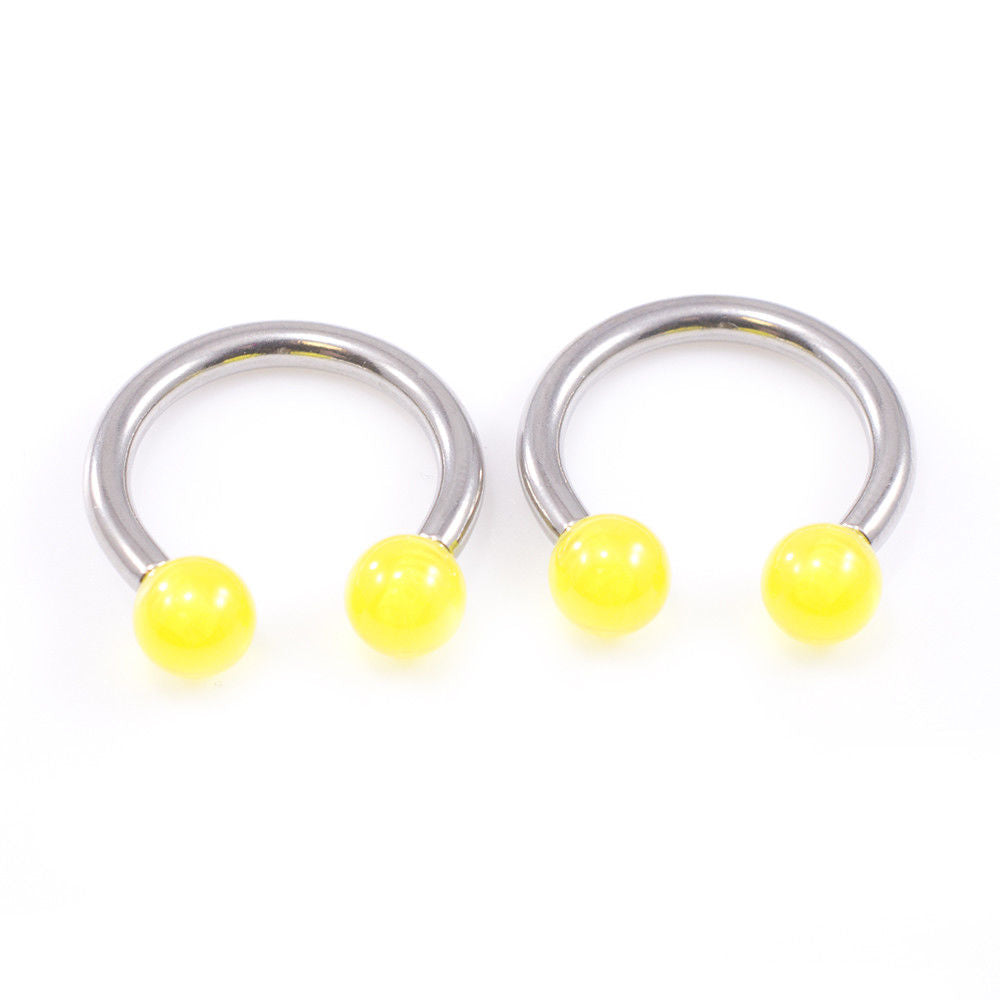 Pair of Horseshoe with Acrylic Ball end 10g Made of Surgical Steel