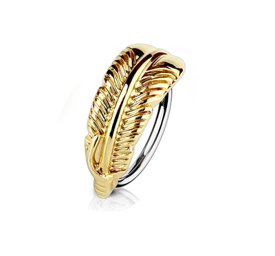 Nose & Cartilage Bendable Hoop Ring with Feather Hugger Top 20g or 18g S.steel