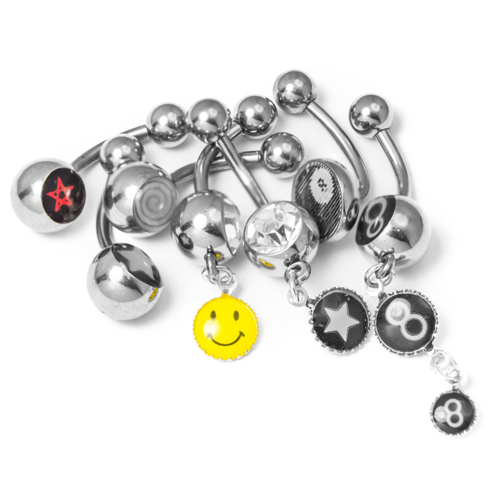Assorted Belly Ring Mix  7 Pieces