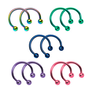 10-Pack Anodized Titanium 16ga 5/16 Horseshoe Circular Barbells