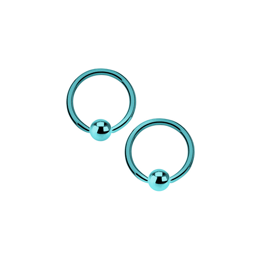 Captive Bead rings Ion plated Surgical steel 14 Gauge sold as pair