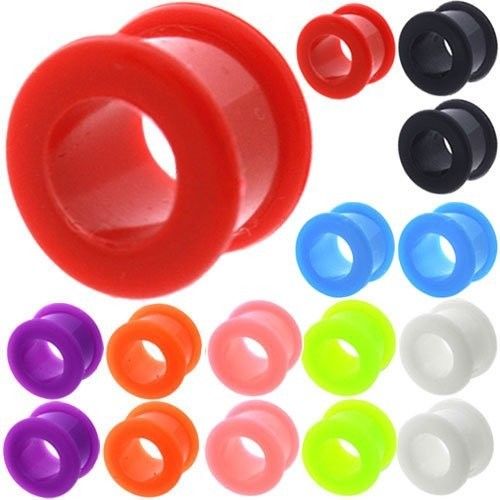 8 Pairs Of Silicone Ear Plugs - Available in 6 Gauge to 00G - 8 Colors Included