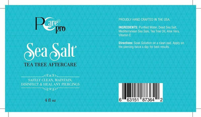 PcarePro Piercing Aftercare Sea Salt Tea Tree Solution 4oz,Clean,Disinfect,heal