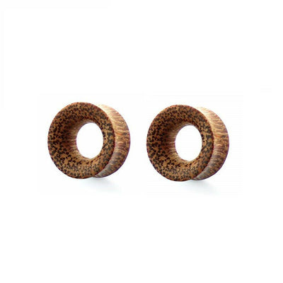 Tunnels Organic Palm Wood Flared Sold as a Pair Large Gauge- Whole Sale