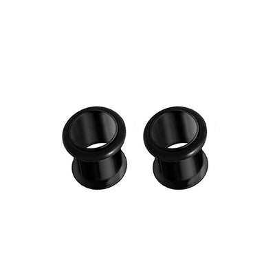Earplugs surgical steel single Flare with one side o ring Ion plated black