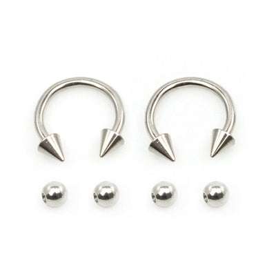 Horseshoe Ring Pack of two with 4 extra Spikes Two Separate Looks