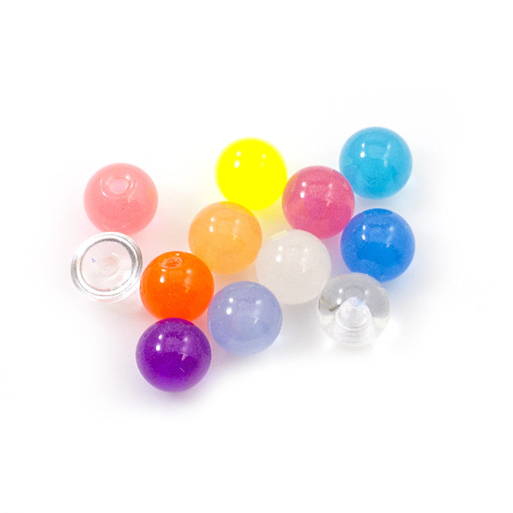 Acrylic Replacement 6mm Ball 14G Screw Pack of 12 balls