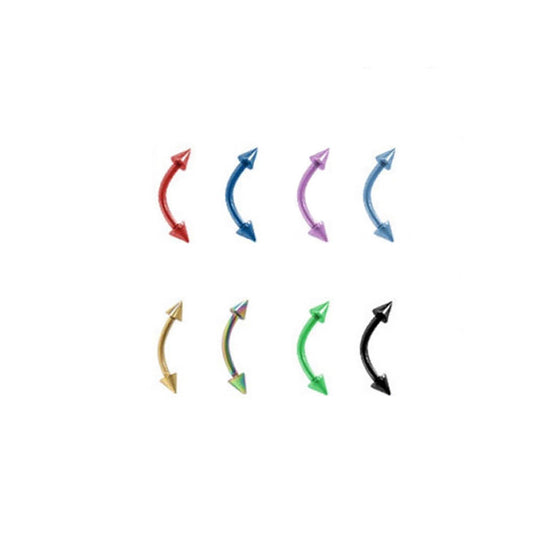 Eyebrow Ring Neon Anodized Titanium Spiked Cartilage Piercing Tragus 16G 8MM