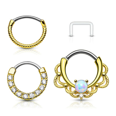4 Pack Surgical Steel Nose Septum and Ear Cartilage Hoops Free Clear Retainer