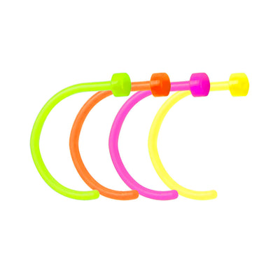 Glowing Bioflex Nose Piercing Hoops