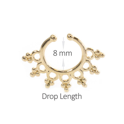 Septum Hanger Jewelry with Filigree Design  Made of Surgical Steel