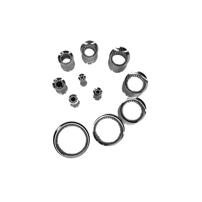 Bali Style Double Flare Screw Surgical Steel Plugs - 11 Sizes