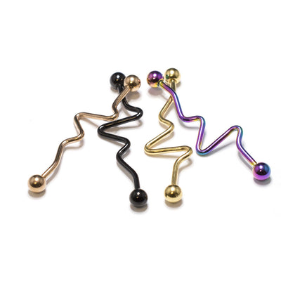 Industrial Barbell 4pc Scaffold Piercing Anodized Titanium 14G 38mm - 4 Colors