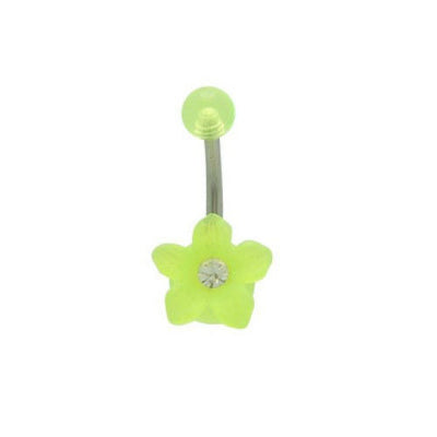 Acrylic Flower Belly Ring Navel Ring
