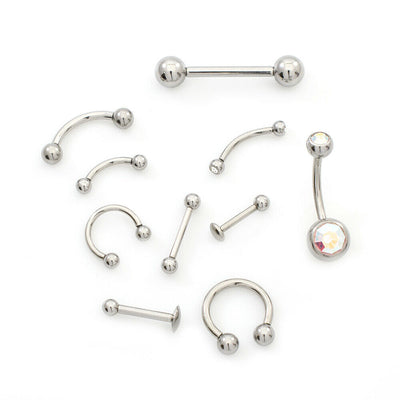 Piercing Kit 21 Pieces for professional result Internally Threaded Jewelry