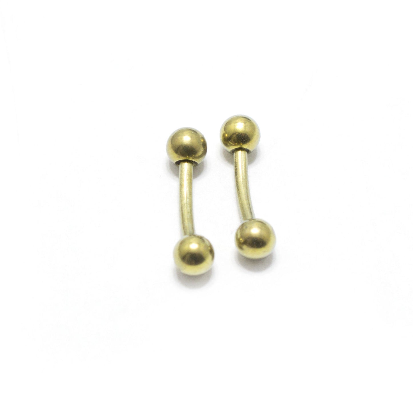 Pair of Curved Barbells Micro Size 16G - 1/4" w/ 3mm Ball Eyebrow Rook Tragus