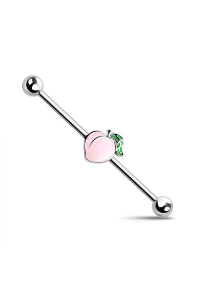 Industrial Barbell Earrings Scaffold Piercing Enamel Peach Surgical Steel