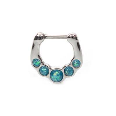 Septum Clicker Ring with five Opalite Stones 16g Cartilage Septum Tragus Rook