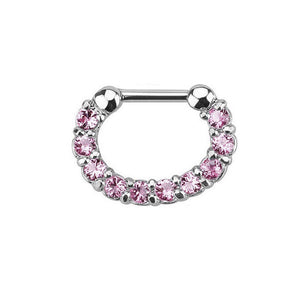 10-Pcs Septum Piercing Kit - Horseshoe Circular, Septum, Needle, Forceps, Gloves