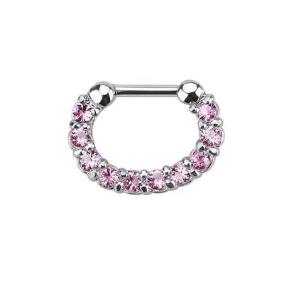 10-Pcs Septum Piercing Kit - Horseshoe Circular, Septum, Needle, Forceps, Gloves