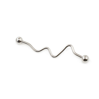 Industrial Barbell  with Wave Spiral Design 14ga 38mm