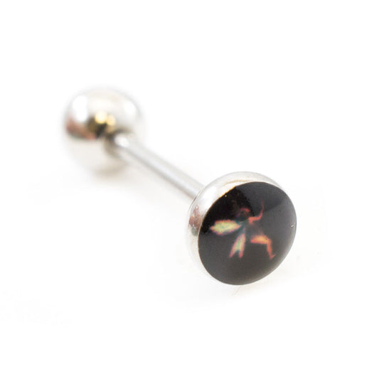 Tongue Barbell with Cute Fairy design 14g Surgical Steel