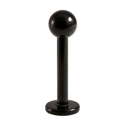 Black Anodized Titanium Labret Monroe 16G Cartilage Stud with Ball End