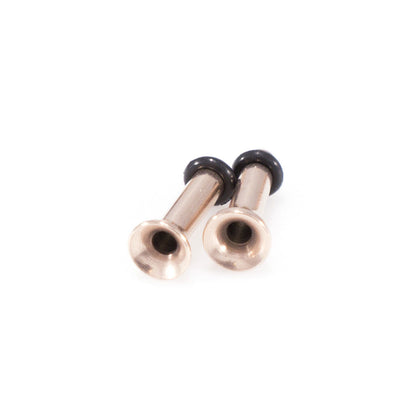 Pair of Ear Plugs Rose Gold O ring Style, Surgical Steel