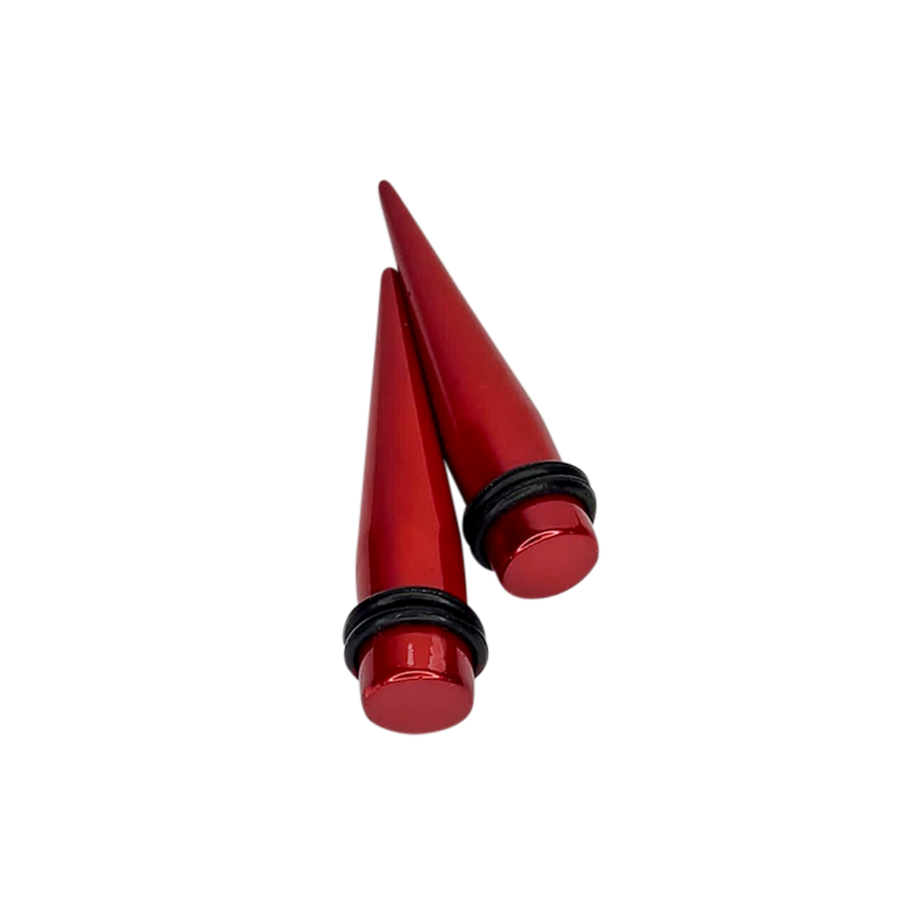 Metallic Cherry Red Acrylic O-ring Ear Tapers