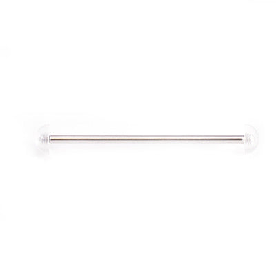 Industrial Barbell with Acrylic Half Ball Ends. Stainless Steel 14G