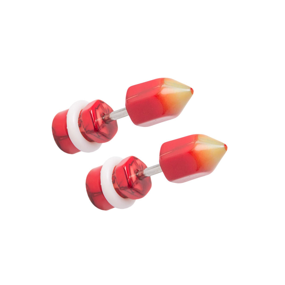 Acrylic Pencil Design Fake Cheater 16 Gauge Ear Plugs - 5 Colors Available