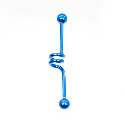 Industrial Barbells 3 Pack Swirl Design Blue,Green,Steel with extra balls 14g