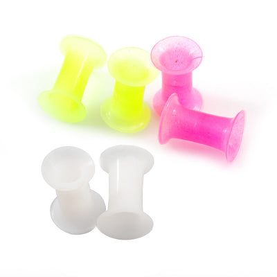 Three Pair of Soft Silicone Flexible Ear Plugs Double Flare 4g (5 mm)