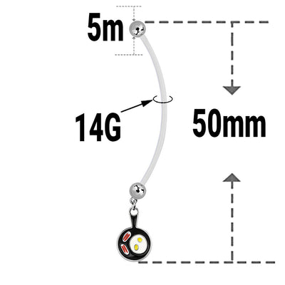 Pack of 3 Pcs 14G Pregnancy Belly Button Rings Flexible Maternity 50mm Clear