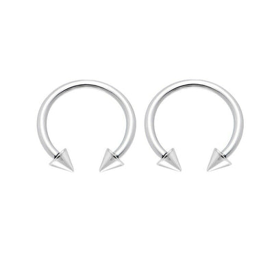 Horseshoes Steel Spike End Sold as a Pair 16ga Surgical Steel