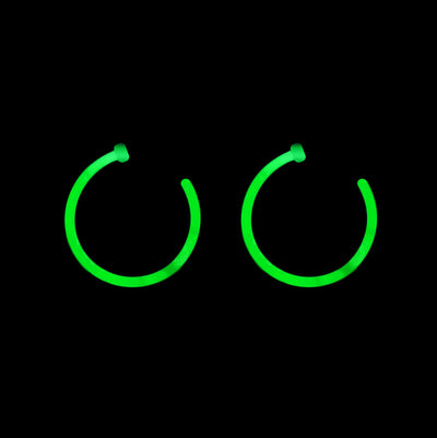 Nose Ring Stud 2pc Glow In The Dark Bioflex Nose Piercing Hoops - 18ga or 20ga