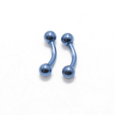 Pair of Curved Barbells Micro Size 16G - 1/4" w/ 3mm Ball Eyebrow Rook Tragus