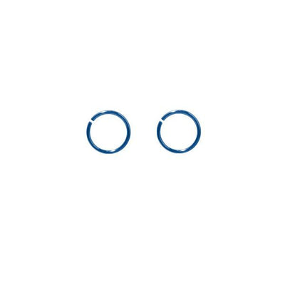 Pair of Blue Hoops Seamless rings for Cartilage, Nose and lips 18G 5/16 6MM