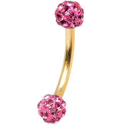 Anodized Titanium Curved Barbell 16G Eyebrow Ring with Ferido Ball Ends