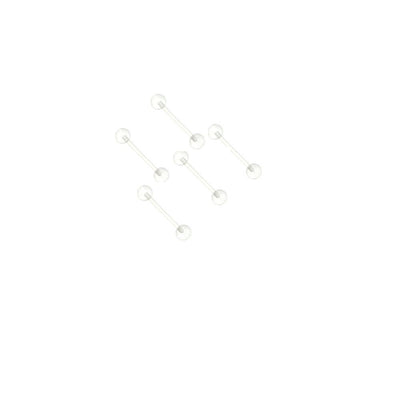 5 pc. uv clear Flexible bio tongue rings retainers nipples  14G 5/8"-16mm