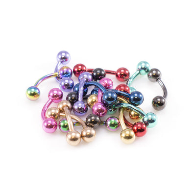 Eyebrow Barbell Package of 20 assorted barbells 16g Ion Plated