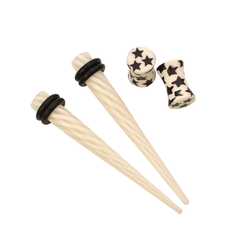 Pack of 2 Pairs of Acrylic Taper and Plug Ear Stretching Kit