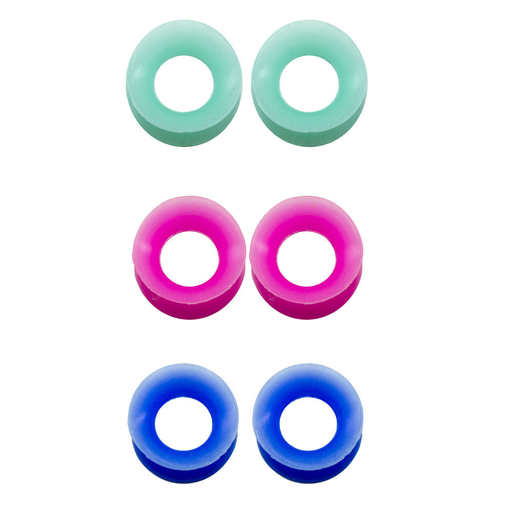 3 Pairs of Thin Silicone 2G-1/2"inch Glow in the Dark Flexible Ear Skin Tunnels