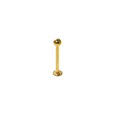 Ion Gold Plated Surgical Steel Labret Flatback Ear Stud Cartilage 16g 12mm